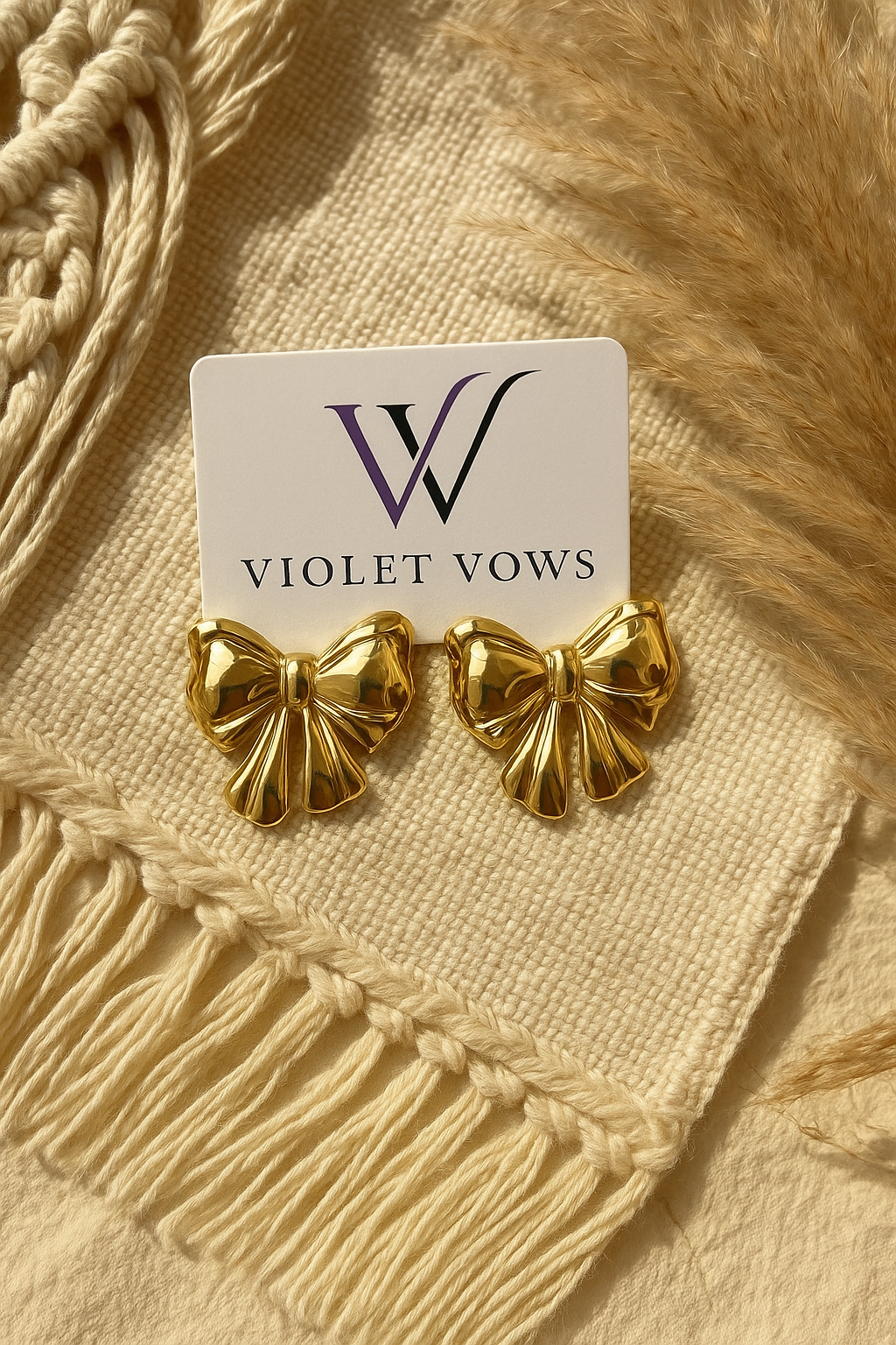 Golden Bow Studs
