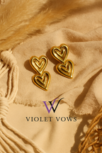 Stacked Heart Studs