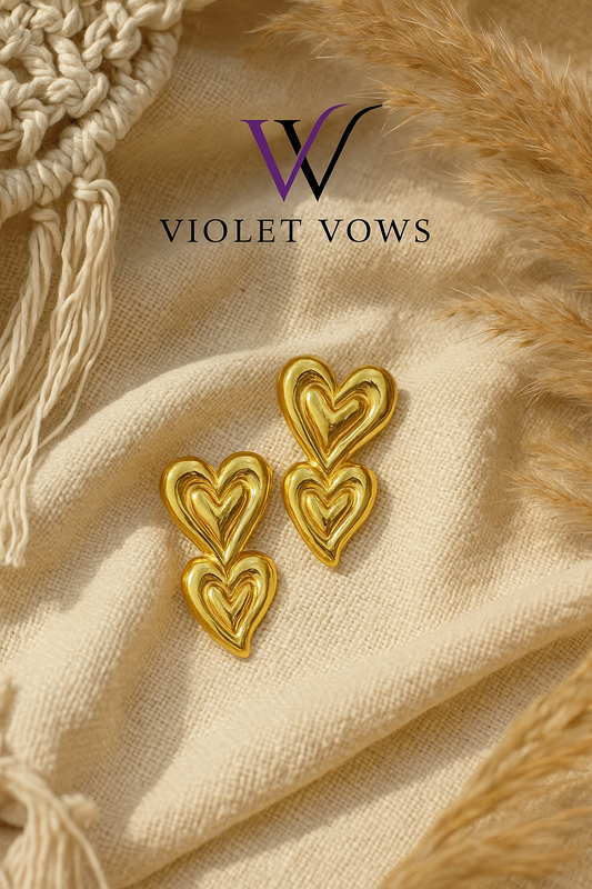 Stacked Heart Studs