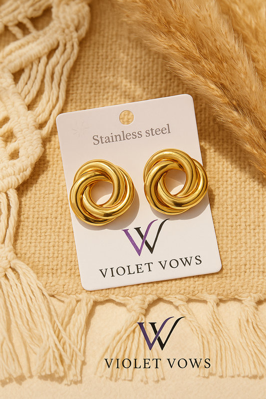 Golden Knot Studs