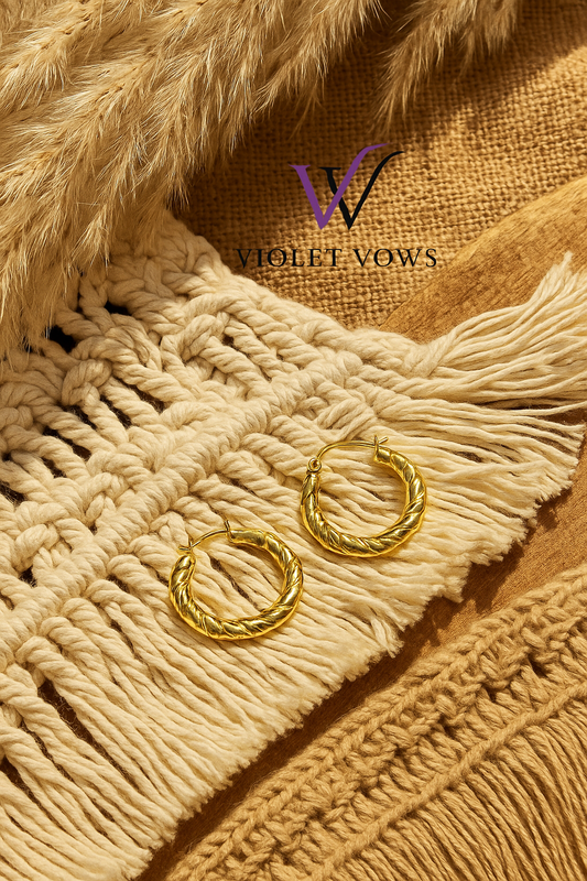 Bold Braided Gold Hoop Earrings