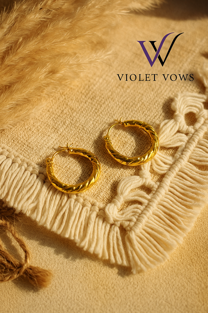Bold Braided Gold Hoop Earrings