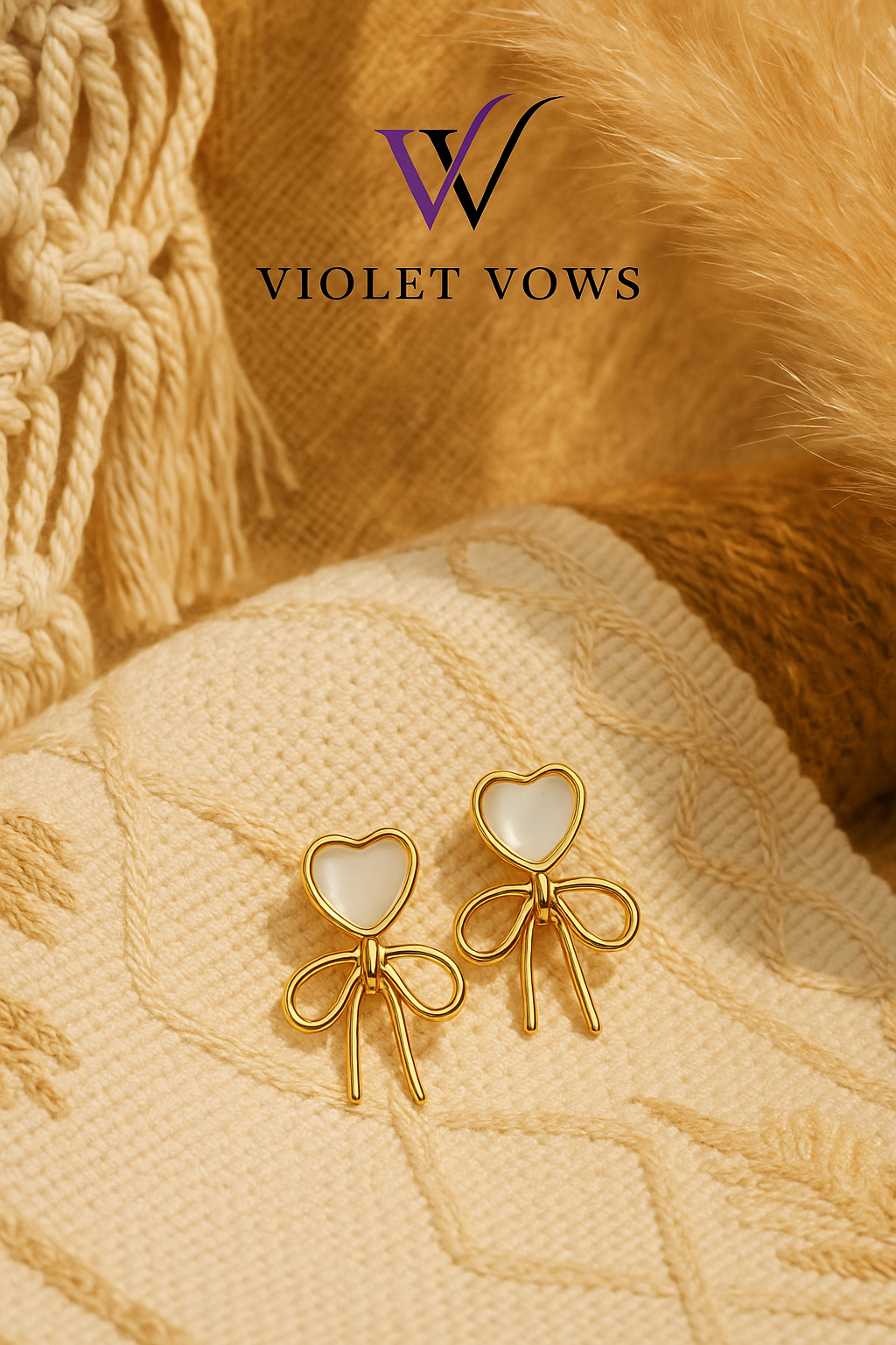 Boho Heart & Bow Earrings