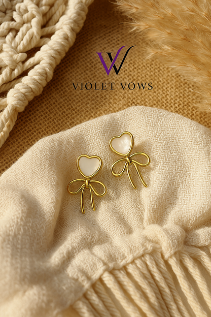 Boho Heart & Bow Earrings