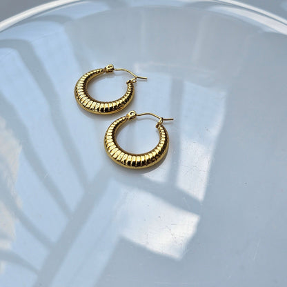 Golden Fluted Hoops