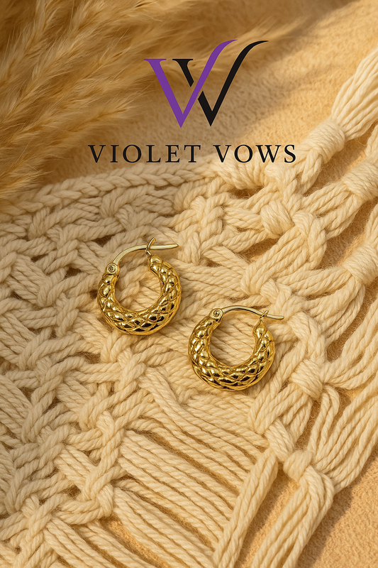 Textured Golden Hoop Earrings - Classic Chic Hoops