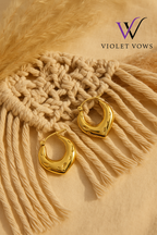 Molten Golden Heart Hoops - Bold and Romantic Statement Earrings