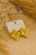 Golden Blossom Studs - Floral Petal Design | Feminine Gold Earrings