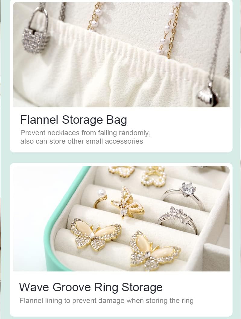 Portable Jewelry Organizer Box for Women – Travel Case for Rings, Earrings & Necklaces (Any Random Colour, No Jewellery Included))