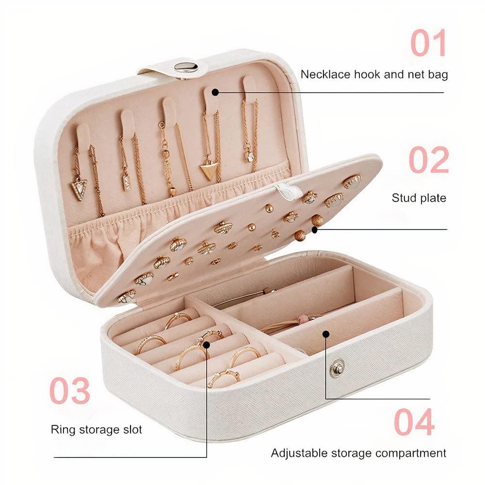 Portable Jewelry Organizer Box for Women – Travel Case for Rings, Earrings & Necklaces (Any Random Colour, No Jewellery Included))