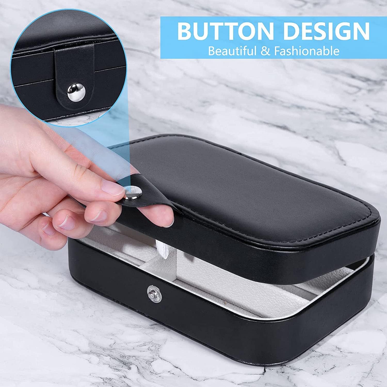 Portable Jewelry Organizer Box for Women – Travel Case for Rings, Earrings & Necklaces (Any Random Colour, No Jewellery Included))