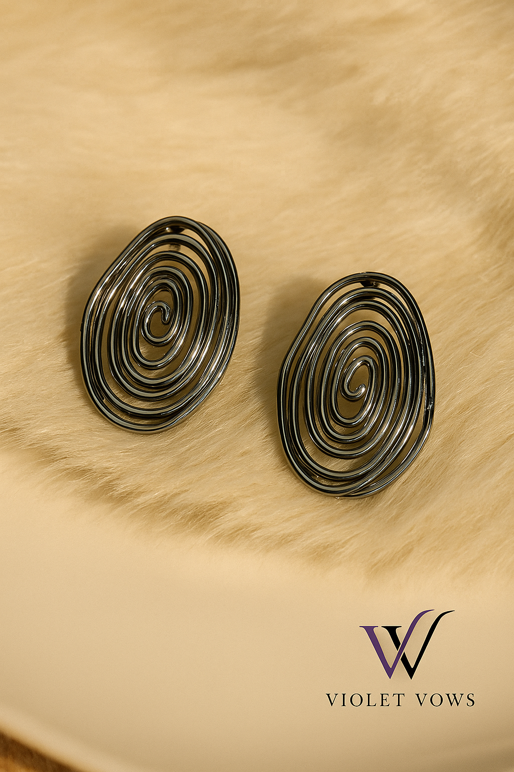 Abstract Spiral Stud Earrings