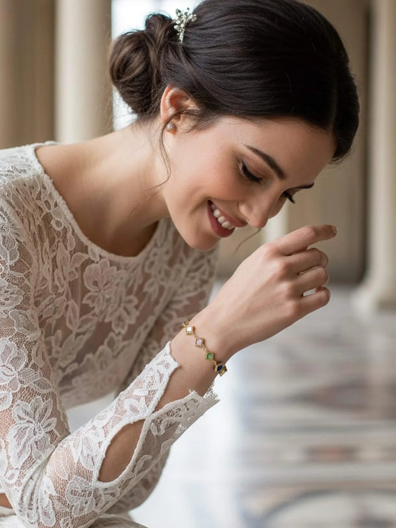 Ariah Bracelet – Elegant Multicolor Stone Gold Plated Bracelet for Women