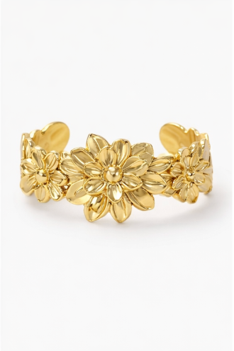 Aurelia Bloom Gold Cuff Bracelet