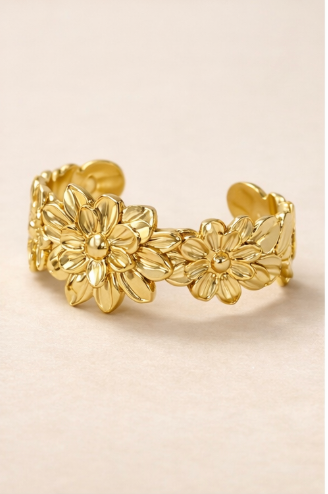 Aurelia Bloom Gold Cuff Bracelet