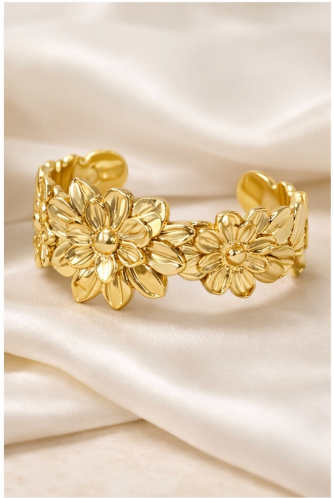 Aurelia Bloom Gold Cuff Bracelet