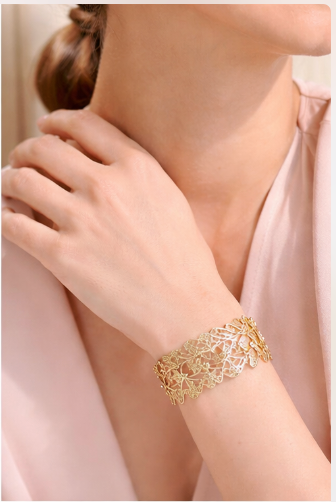 Aurelia Butterfly Cuff Bracelet – Gold Finish Statement Bracelet by Violet Vows