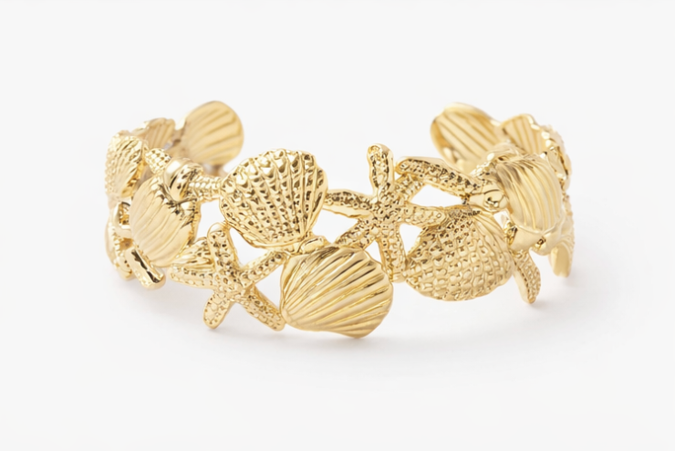 Aurelia Seashell Gold Kada