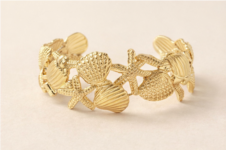 Aurelia Seashell Gold Kada