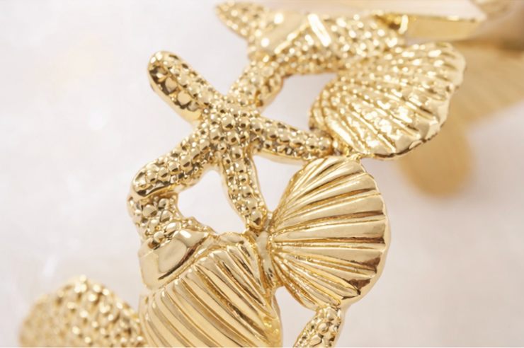 Aurelia Seashell Gold Kada