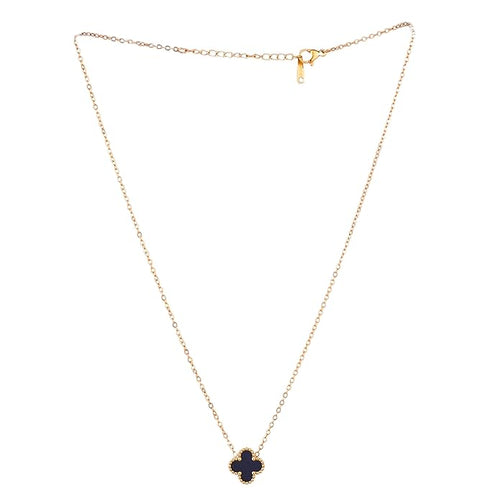 Black Clover Pendant Necklace for Women – Gold Chain Elegant Charm Necklace