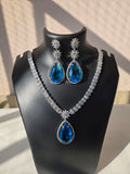 Sapphire Starburst Cubic Zirconia Set - Blue
