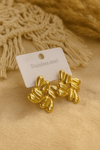 Golden Blossom Studs - Floral Petal Design | Feminine Gold Earrings