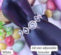 Crystal Aura White American Diamond Adjustable Bracelet