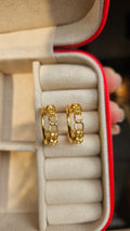 Gold Chain Link Hoop Earrings