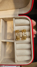 Gold Chain Link Hoop Earrings