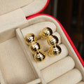 Gold Chunky Ribbed Hoop Earrings