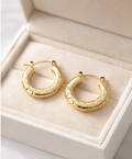 Gold Chunky Textured Hoops