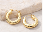 Gold Chunky Textured Hoops
