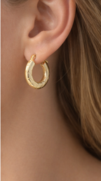 Gold Chunky Textured Hoops