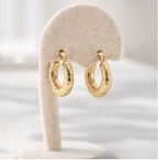 Gold Chunky Textured Hoops