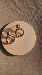 Gold Circle Drop Earrings
