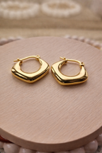 Gold Cushion Hoop Earrings
