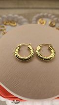Gold Hammered Hoop Earrings