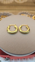 Gold Hammered Hoop Earrings