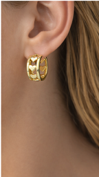 Gold Heart Hoop Earrings