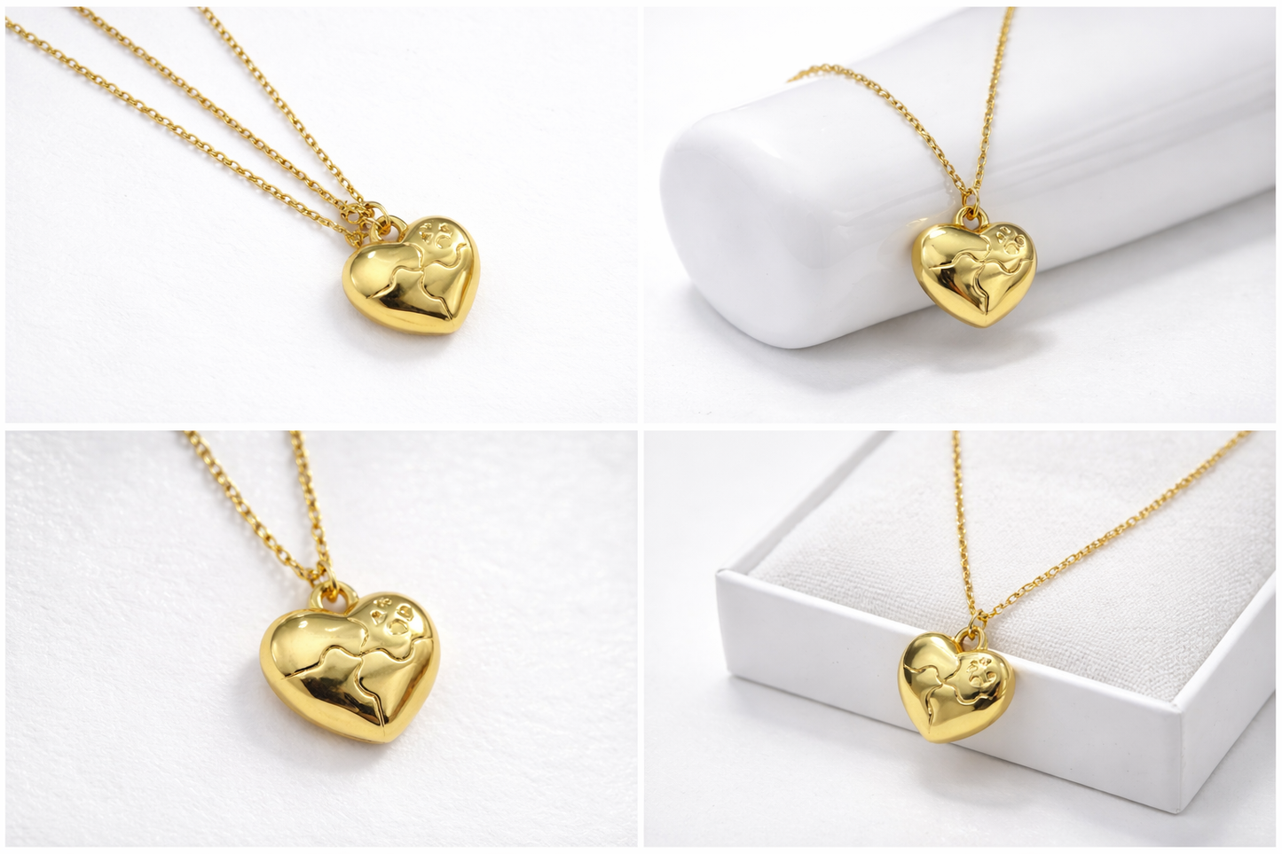 Gold Heart Pendant Necklace