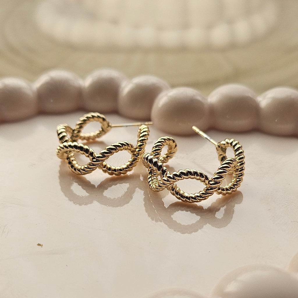 Gold Interlinked Hoop Earrings