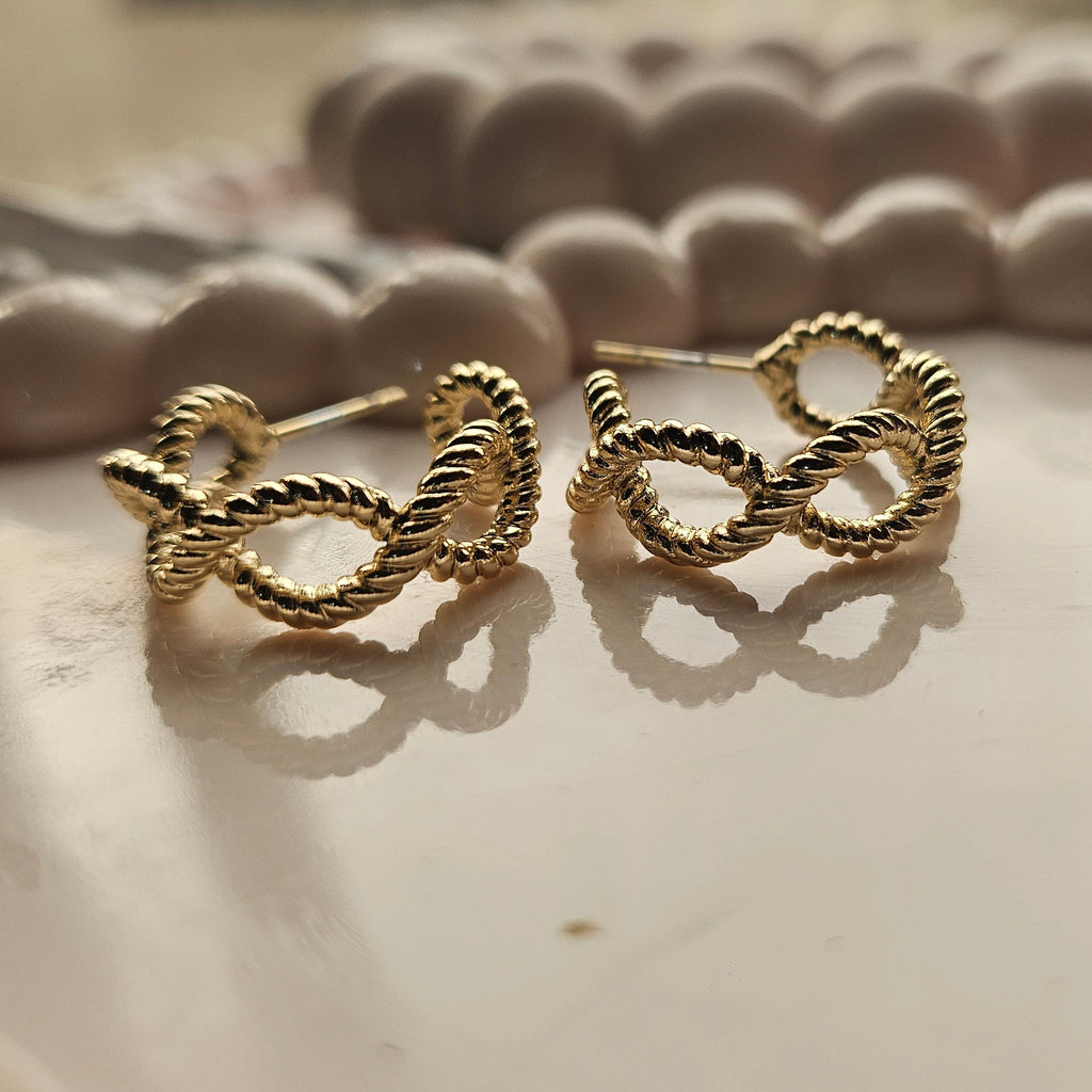 Gold Interlinked Hoop Earrings