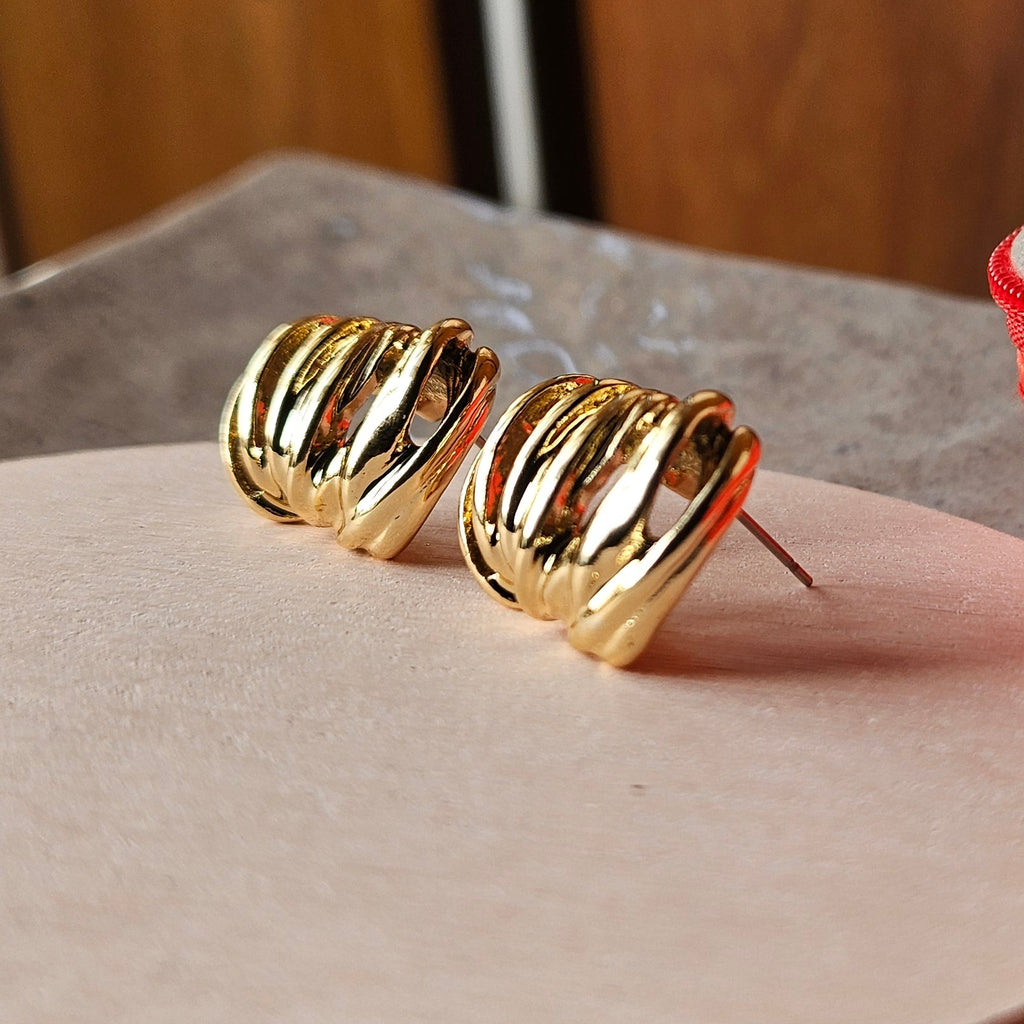 Gold Layered Stud Earrings