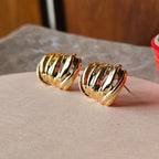 Gold Layered Stud Earrings