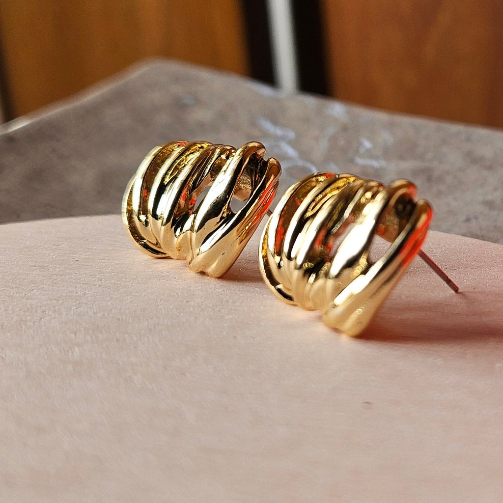 Gold Layered Stud Earrings