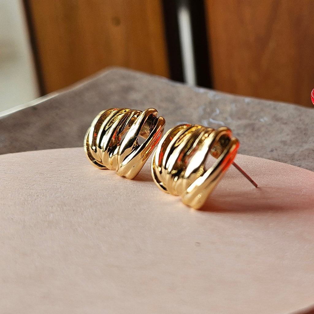 Gold Layered Stud Earrings