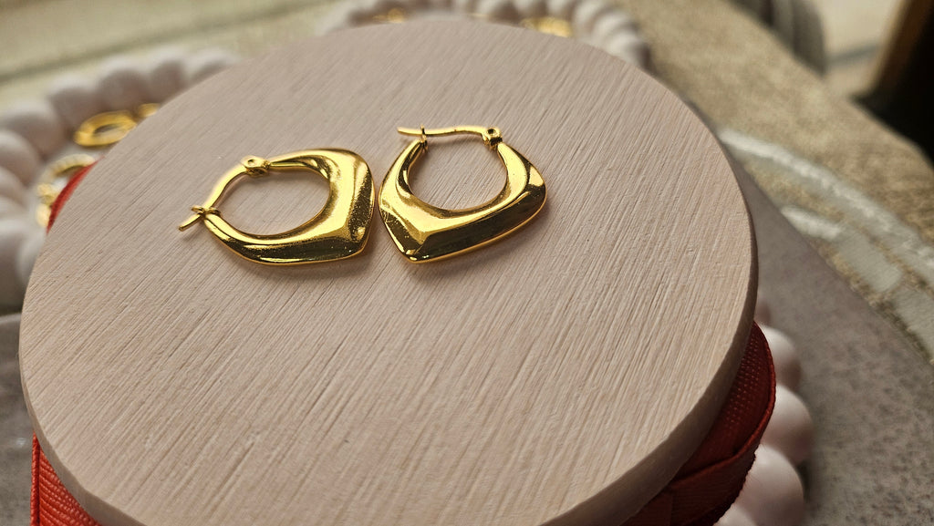 Gold Modern Hoop Earrings