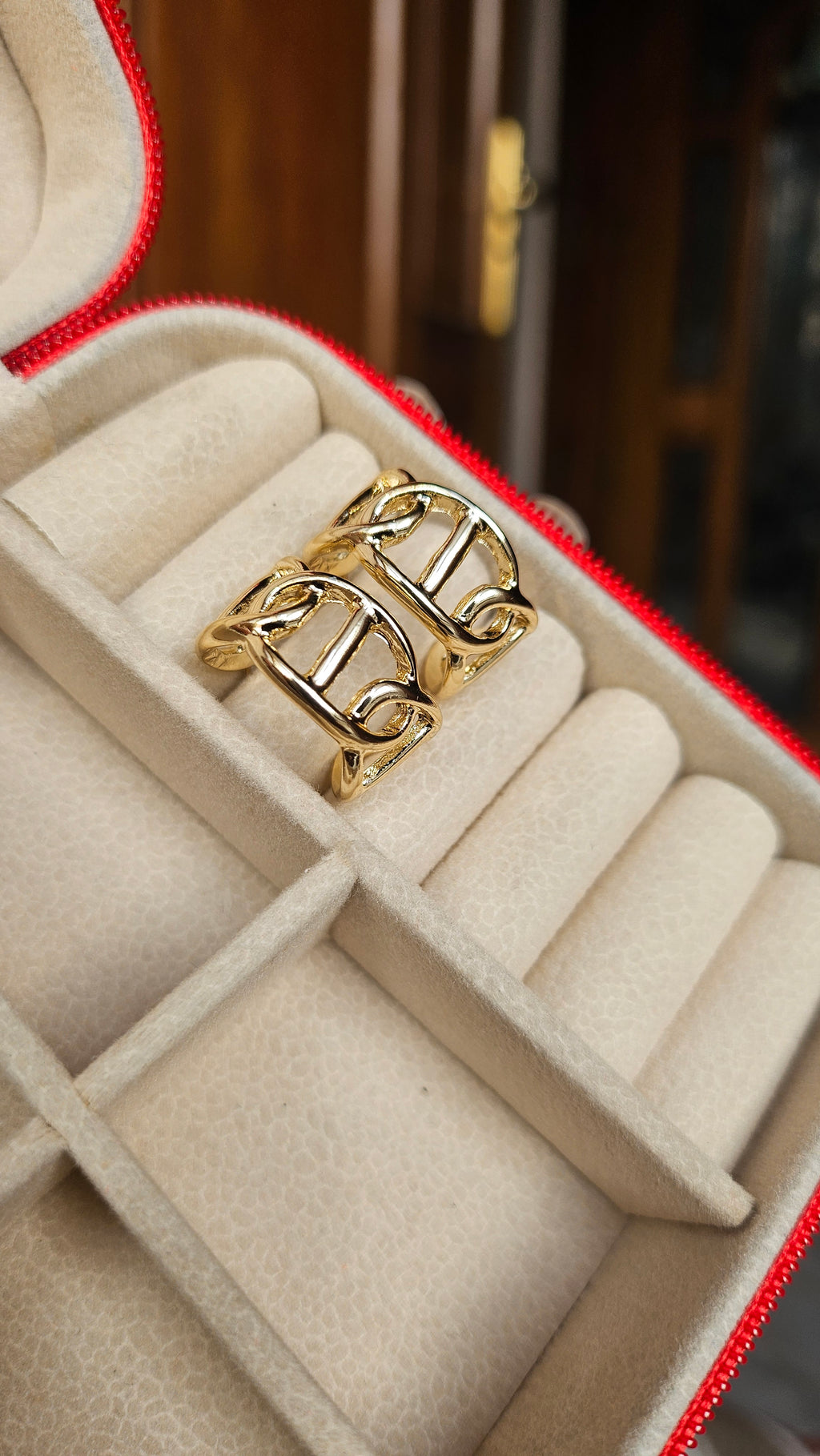 Gold Open Link Earrings