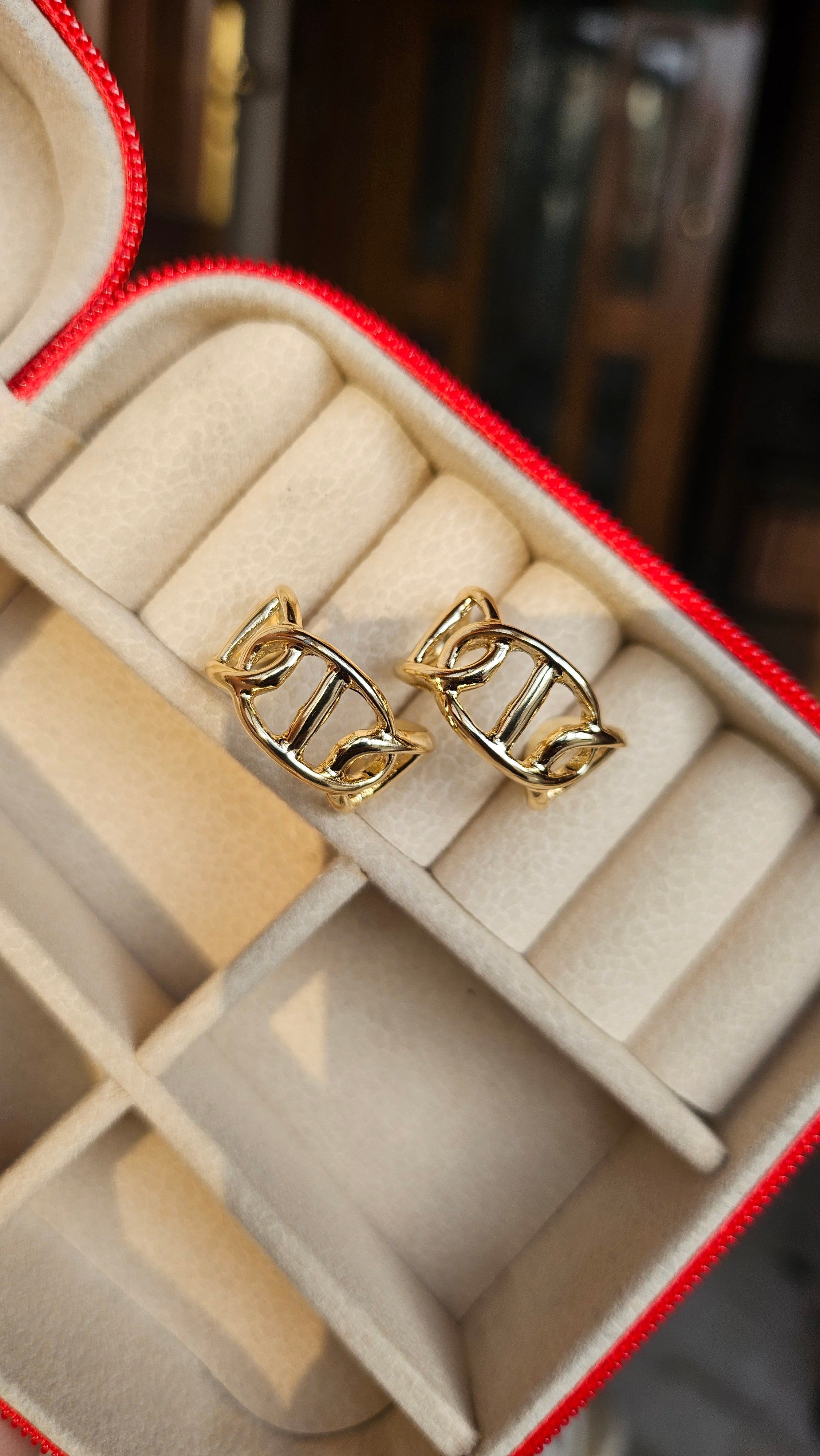 Gold Open Link Earrings